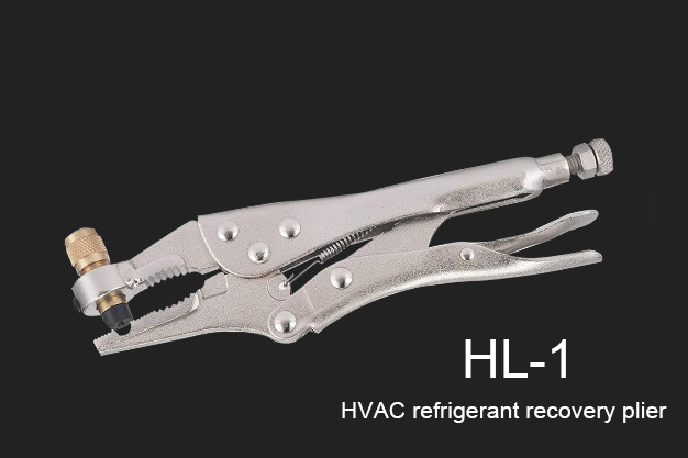 HVAC refrigerant recovery plier